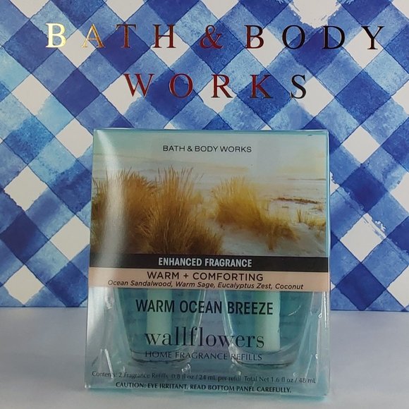 BATH & BODY WORKS HOME 'WARM OCEAN BREEZE' FRAGRANCE REFILLS 2~PACK SET - Picture 5 of 16